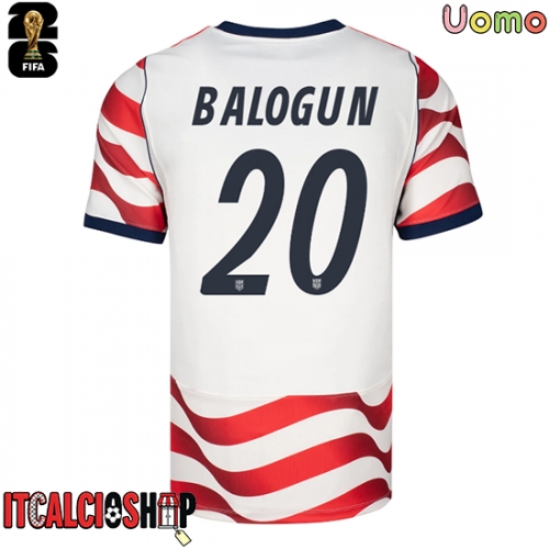 Stati Uniti Folarin Balogun #20 Prima Maglia Mondiali 2026 Manica Corta